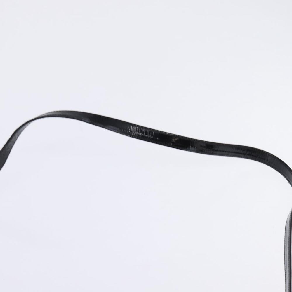 GUCCI Shoulder Bag Enamel Black Gold - Picture 8 of 12